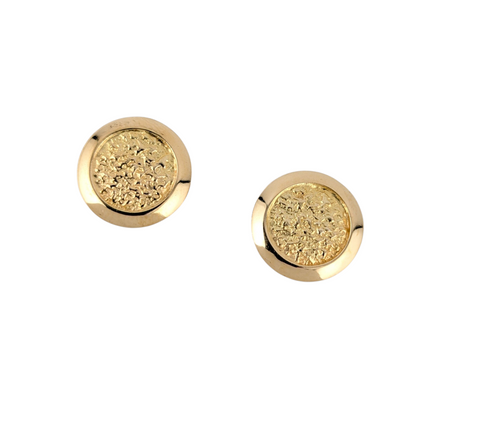 18KT YELLOW GOLD VINTAGE DISC EARRINGS.
