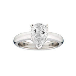 Ladies 19kt White Gold Diamond Solitaire Ring. 1.70ct Pear Shape.