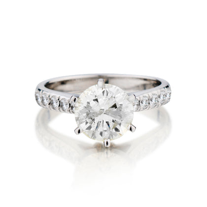 Ladies 14kt White Gold Diamond Ring. 2.03 Carat Weight