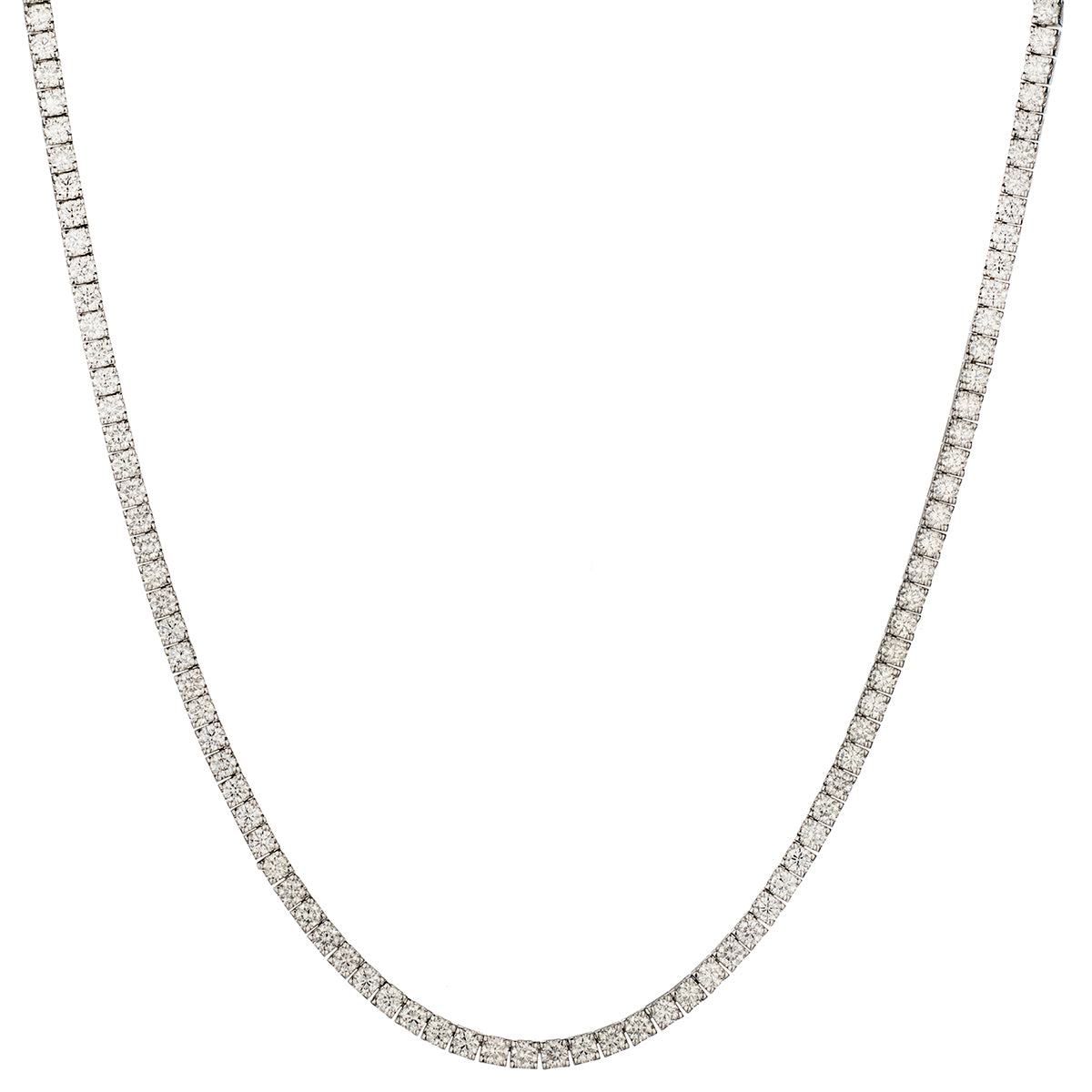 14kt White Gold Diamond "Tennis Necklace" 13.12ct Tw