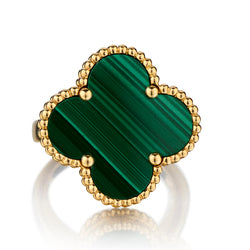 Van Cleef & Arpels Magic Alhambra Green Malachite Ring in 18kt Yellow Gold