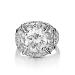 Platinum and 18kt White Gold Diamond Ring. 3.62ct Brilliant Cut Diamond