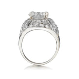 Platinum and 18kt White Gold Diamond Ring. 3.62ct Brilliant Cut Diamond