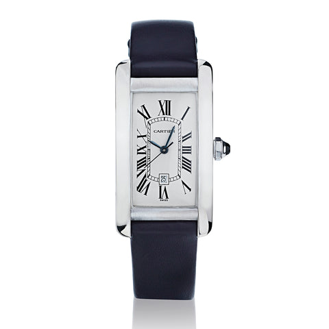 Cartier 18kt W/G Tank Americaine Date. Ref: 2490