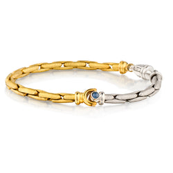 Ladies 18kt Yellow and White Gold Bracelet. Made in Italy. 13.19 grams