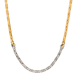 Ladies 18kt Yellow and White Gold Chain. Made In Italy. Weight: 26.78 grams