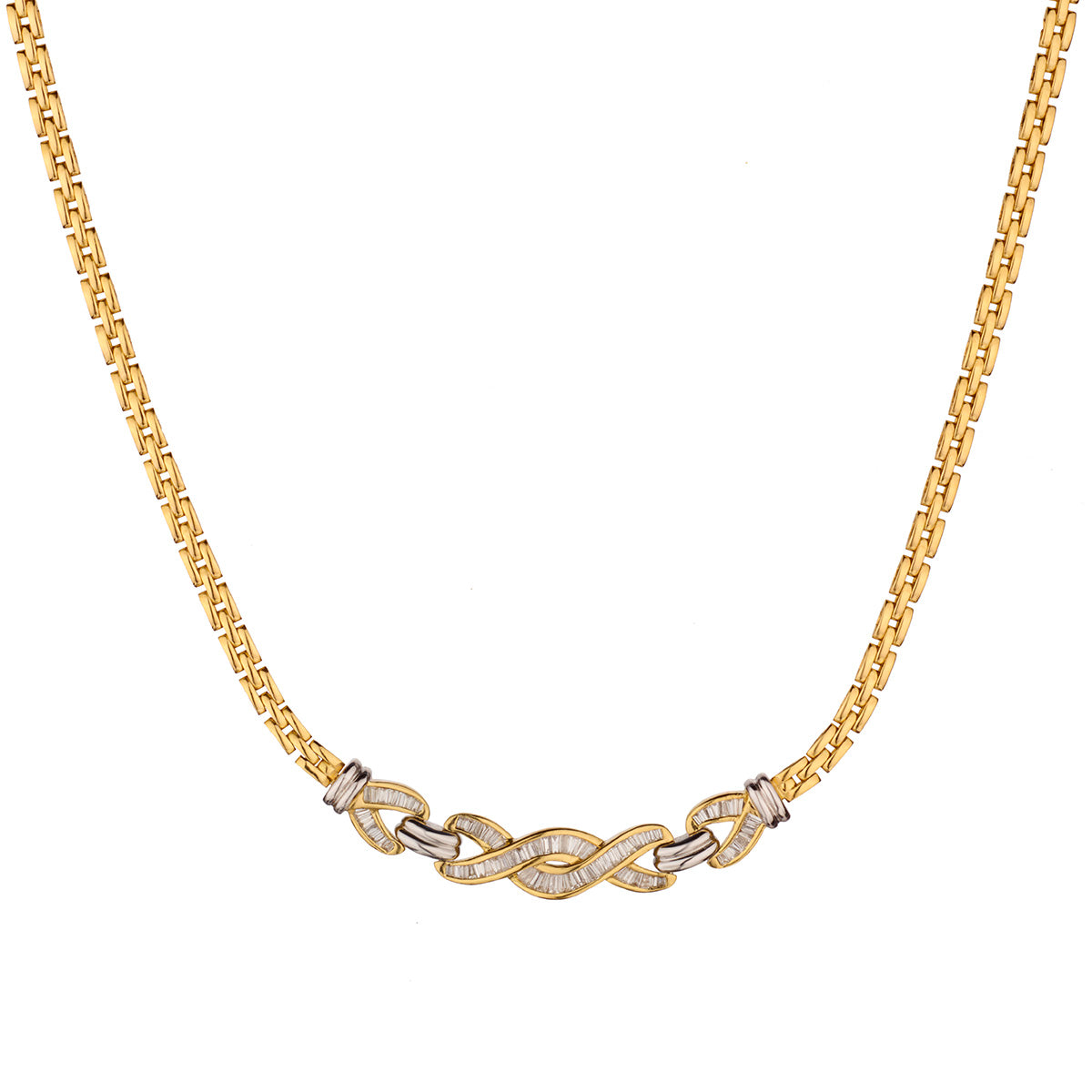 Ladies 18kt Yellow Gold Diamond Choker Necklace. Weight: 23.44 grams