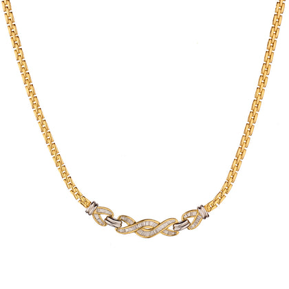 Ladies 18kt Yellow Gold Diamond Choker Necklace. Weight: 23.44 grams