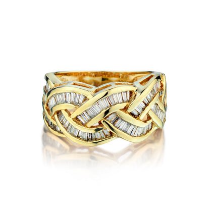 14kt Yellow Gold Baguette Cut Diamond Ring. 2.50ct Tw