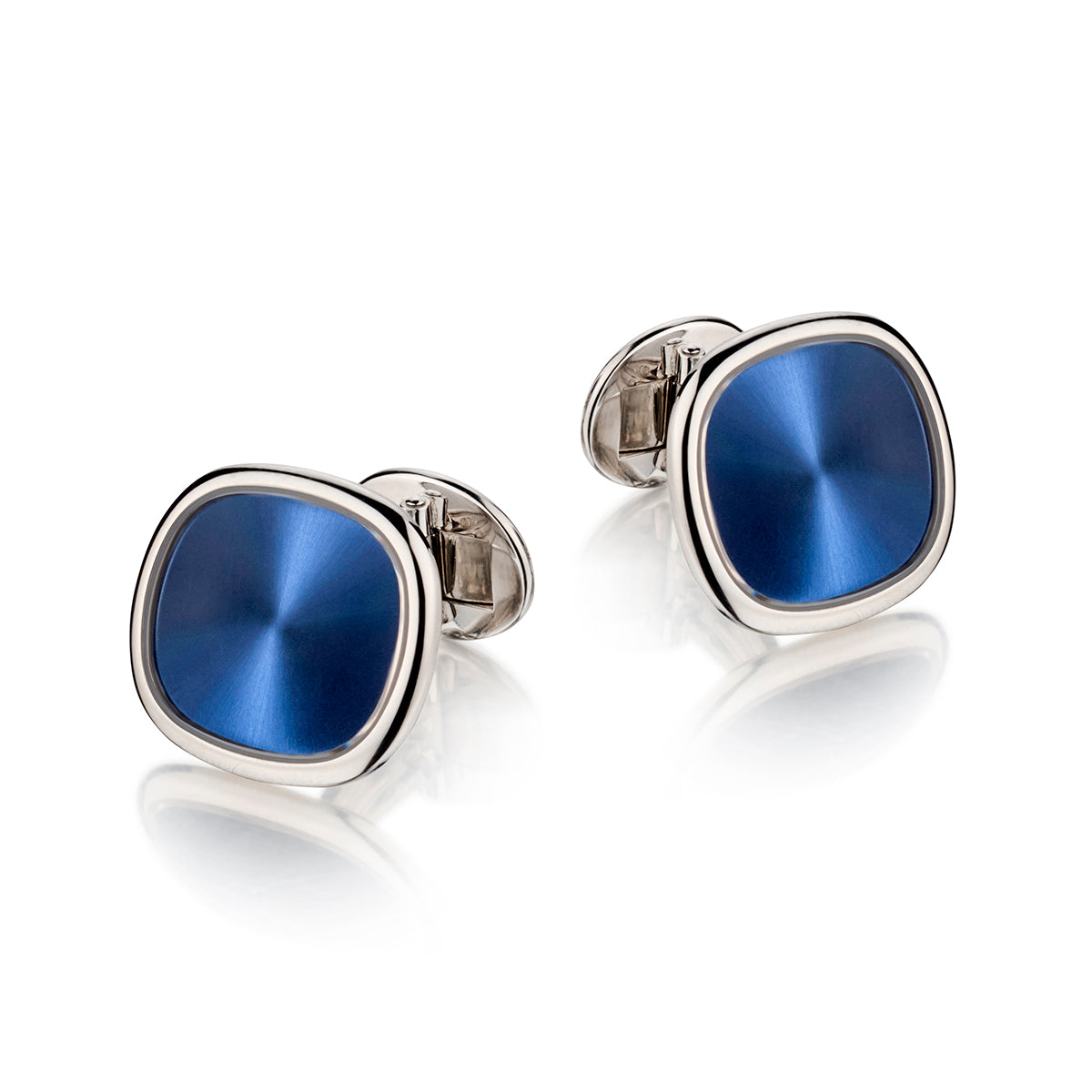 Patek Philippe Geneve Large "Ellipse" 18kt White Gold Cufflinks. Circa 1970