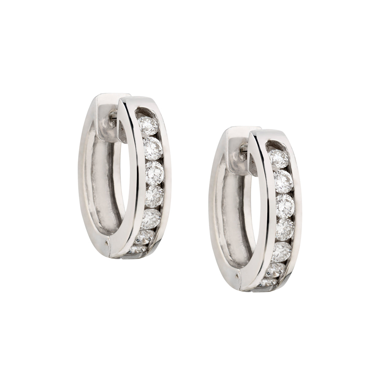 14kt White Gold Diamond Huggies. 16 x 1.50ct Tw