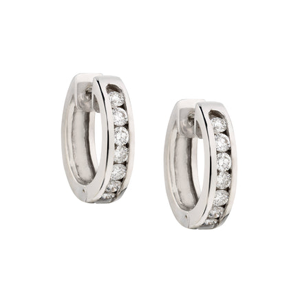 14kt White Gold Diamond Huggies. 16 x 1.50ct Tw