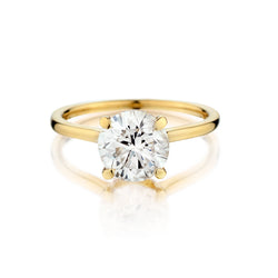 Ladies 18kt Yellow Gold Natural Diamond Solitaire Ring. 2.07ct
