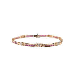 14KT YELLOW GOLD RUBY AND DIAMOND BRACELET