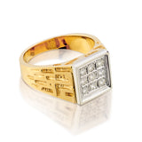 Mens 14kt Yellow Gold Diamond Ring. 0.90ct Tw - view 3