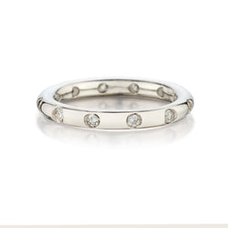 Tiffany & Co Platinum Full Diamond "Etoile" Ring. 3mm