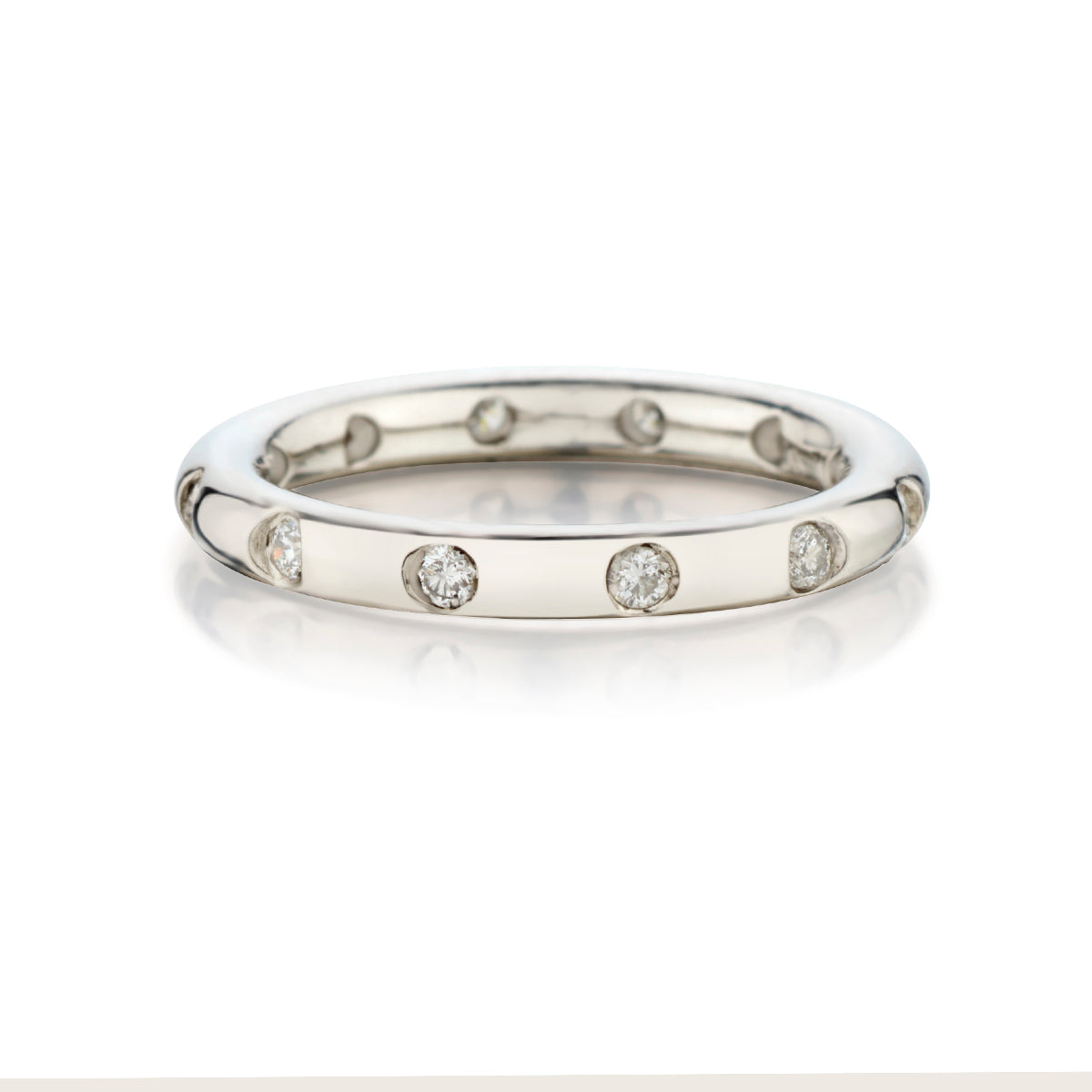 Tiffany & Co Platinum Full Diamond "Etoile" Ring. 3mm