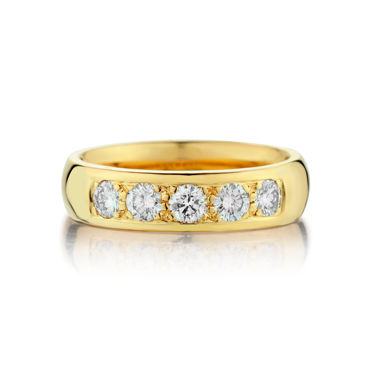 18kt Yellow Gold Diamond Band. 5 x 0.55ct Tw.
