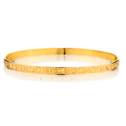 Unisex 22kt Yellow Gold Bangle. 4mm. Weight: 14 Grams