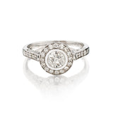 Ladies 18kt White Gold Natural Diamond Halo Ring. 1.00ct Tw - view 1