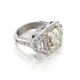Ladies 14kt White Gold Diamond Ring. 5.30 Emerald Cut Diamond. - view 3