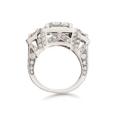Ladies 14kt White Gold Diamond Ring. 5.30 Emerald Cut Diamond. - view 2