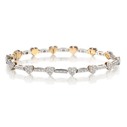 18kt White Gold Heart "Love" Diamond "Tennis". Bracelet. 1.35ct Tw