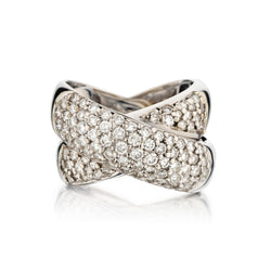 18kt White Gold Natural Diamond Crossover Ring. 2.00ct Tw