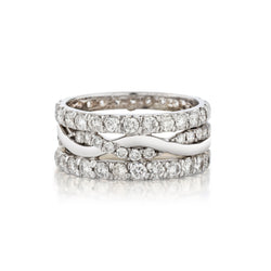 Ladies 14kt White Gold Wide Natural Diamond Eternity Band. 1.80ct Tw
