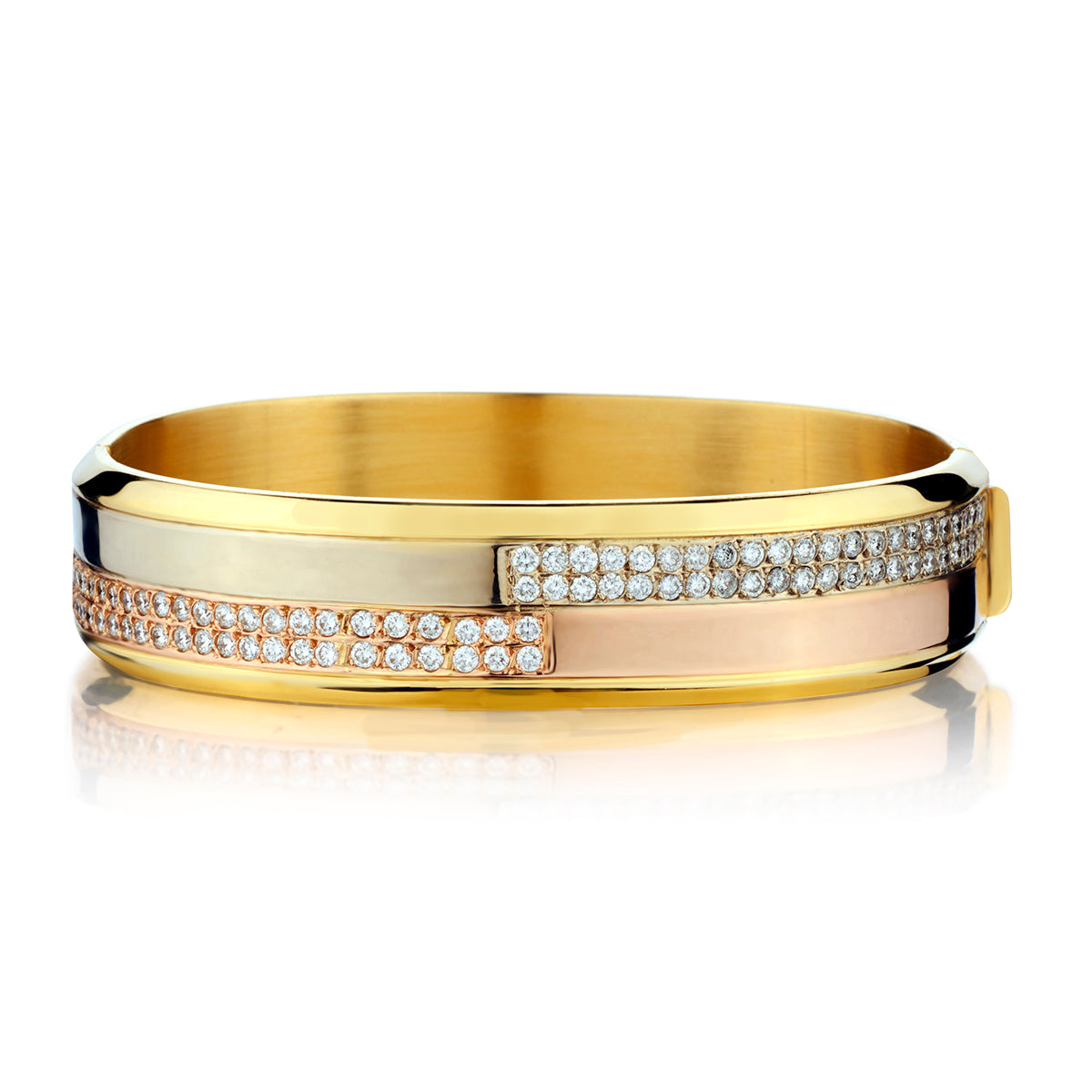 Chimento 18kt Tri-Colour Gold Diamond Bangle. 3.00ct Tw