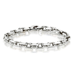 14kt White Gold Link Bracelet. Weight: 49.20 Grams