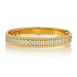 Ladies 18kt Yellow Gold Diamond Bangle. 33.21 Grams