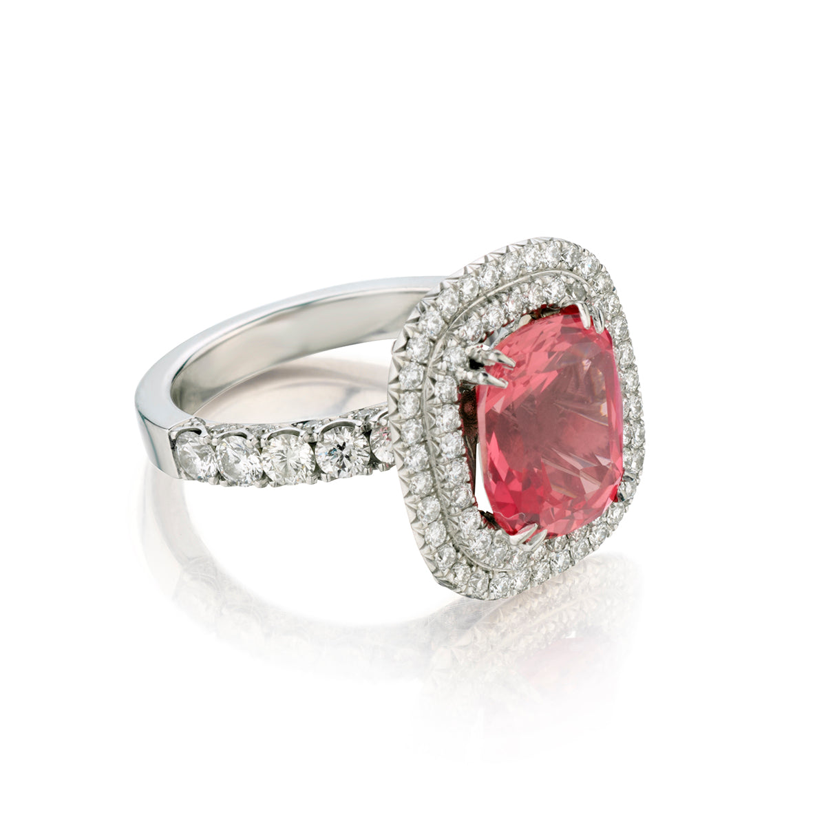 Ladies 18kt White Gold Cocktail Diamond Ring