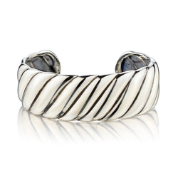 David Yurman Sculpted Cable Cuff Bracelet in Sterling Silver.