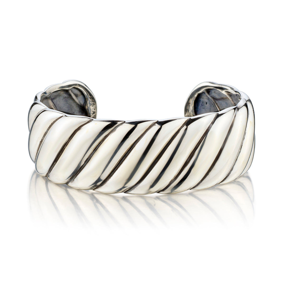 David Yurman Sculpted Cable Cuff Bracelet in Sterling Silver.