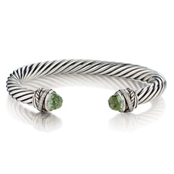 David Yurman Classic Cable Bracelet with Prasolite and Diamonds.