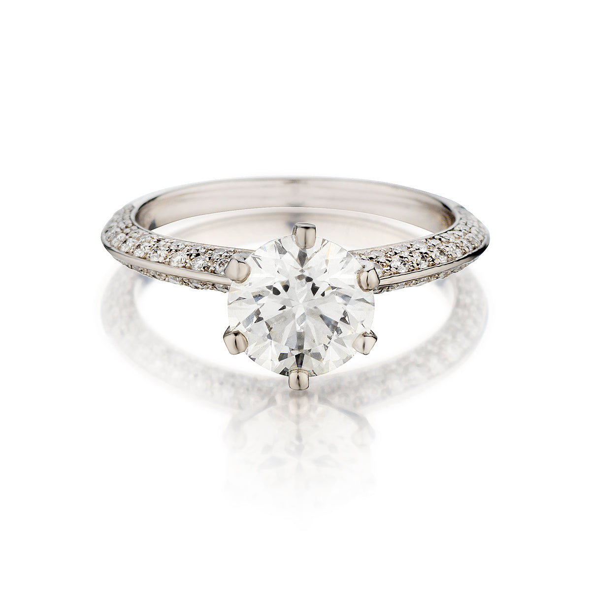 Tiffany & Co Natural Diamond Solitaire Ring. 1.38 Brilliant Cut