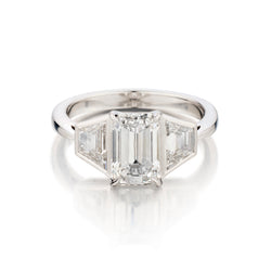 Ladies Platinum and Diamond Emerald Cut Ring. 2.40ct