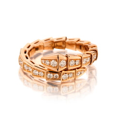 Bvlgari Serpentini Viper Diamond Ring. 18kt Pink Gold. Ref: 355975