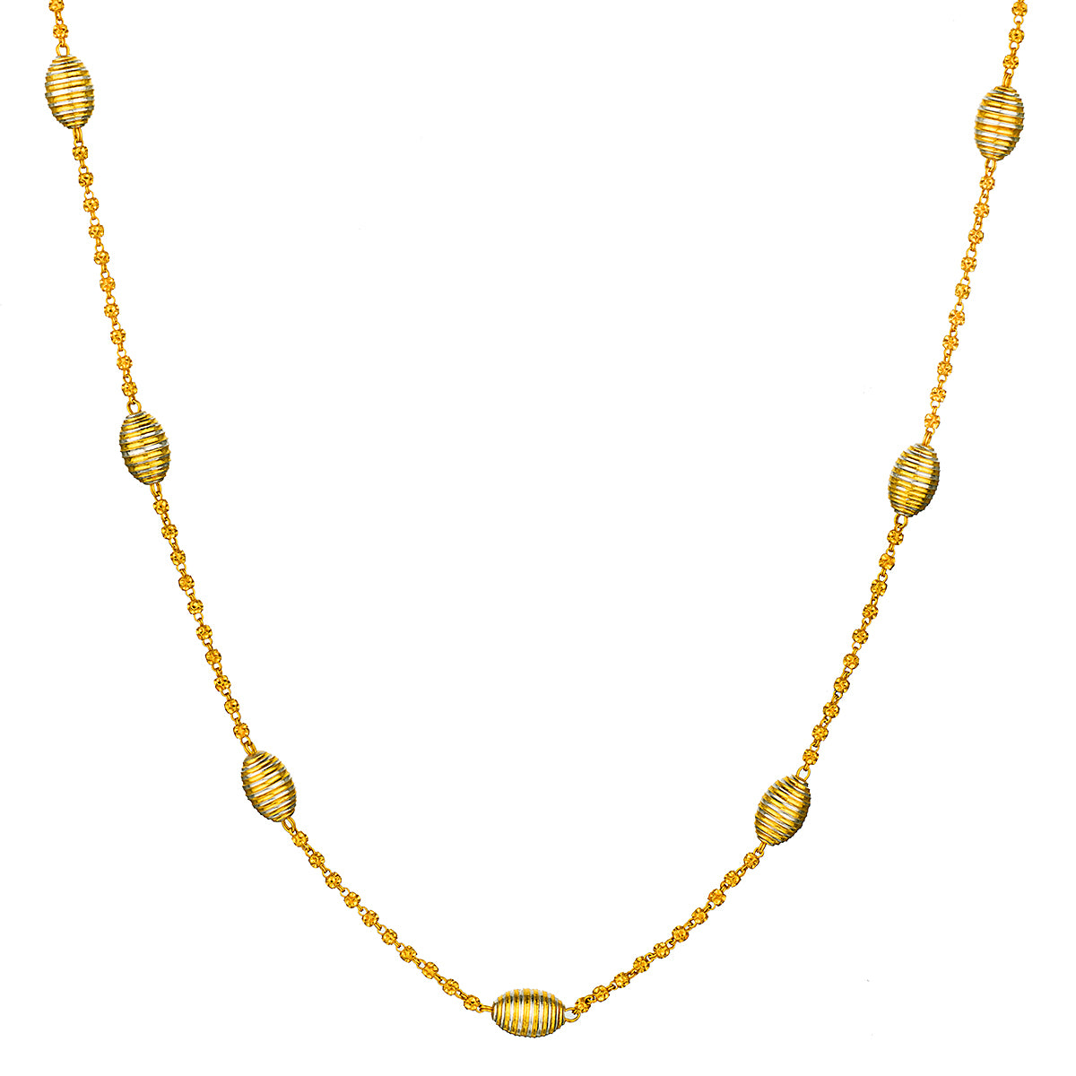 22kt Yellow and White Gold Necklace. Weight: 16.68 grams.