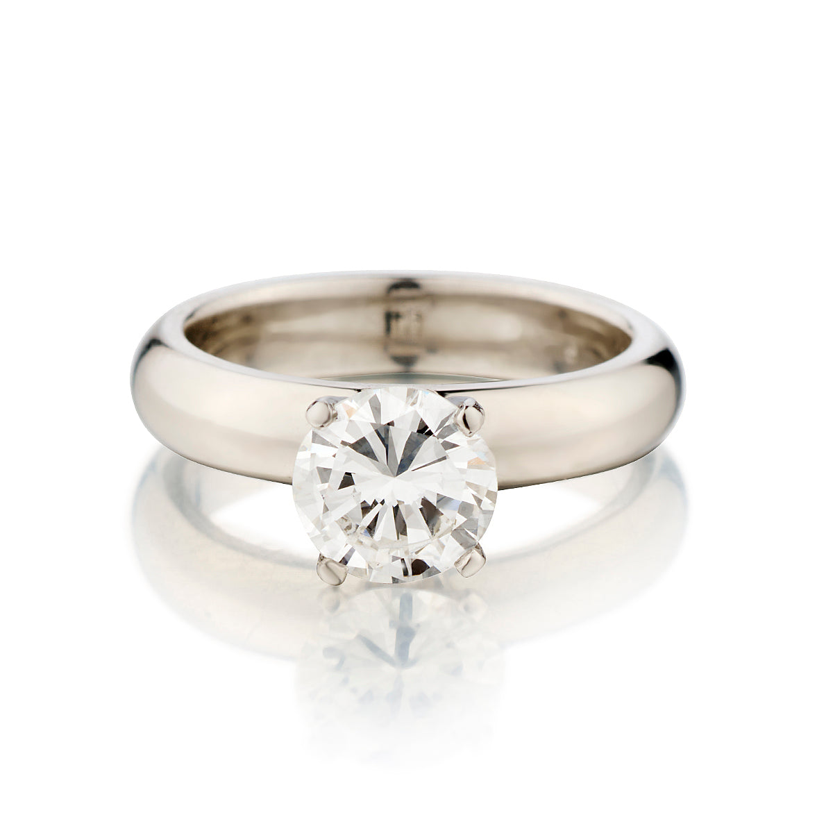 Platinum Diamond Solitaire Ring. 1.50 ct