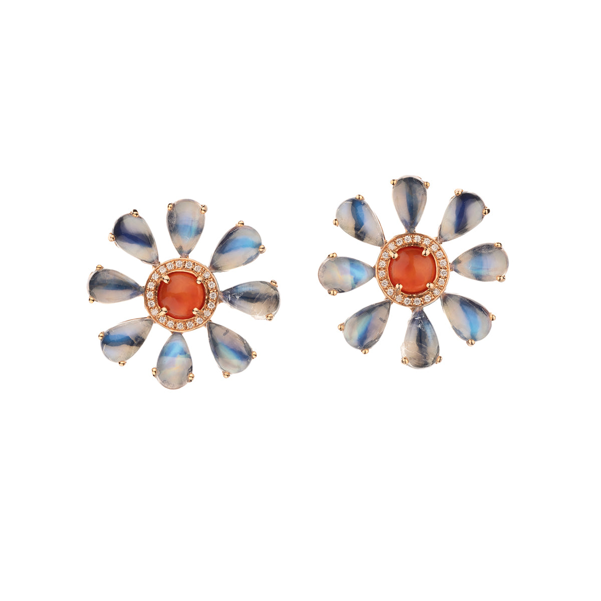 Ladies 18kt Yellow Gold Stone Earrings.