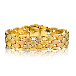 18kt Tri Colour Bracelet. Weight: 38 Grams