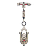 Vintage Platinum Art Deco Fob Watch / Brooch - view 2