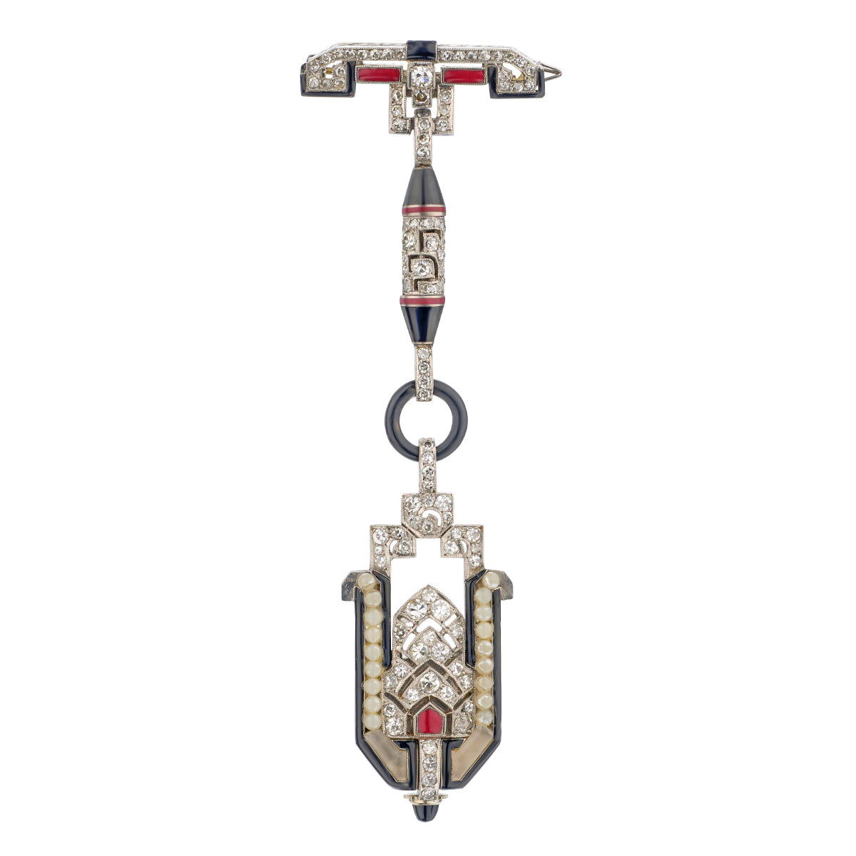 Vintage Platinum Art Deco Fob Watch / Brooch