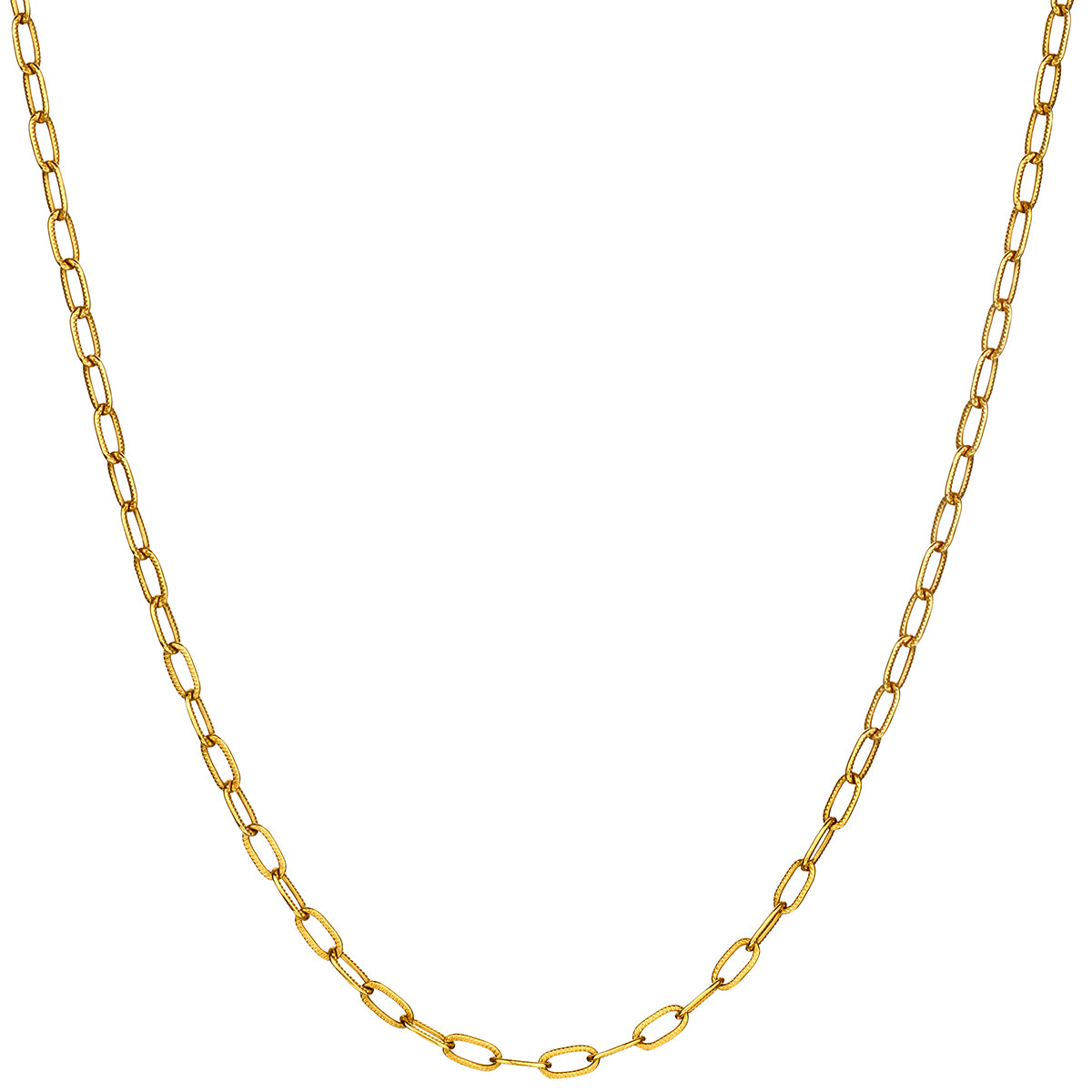 18kt Yellow Gold Open Link Chain. 26'. Weight: 16.84 Grams