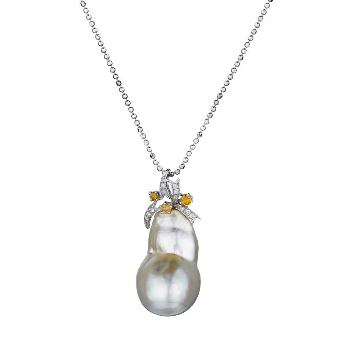 Ladies 18kt White Gold Blister Pearl Pendant