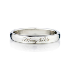 Platinum "Tiffany & Co" Diamond Band. 3mm