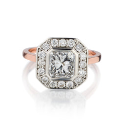Platinum Diamond Ring.  1.50 Princess Cut Diamond
