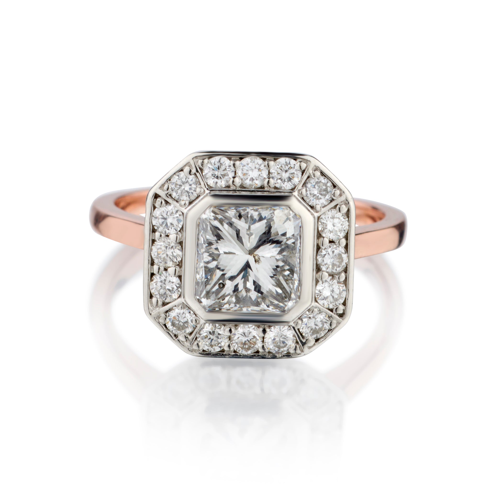 Platinum Diamond Ring.  1.50 Princess Cut Diamond